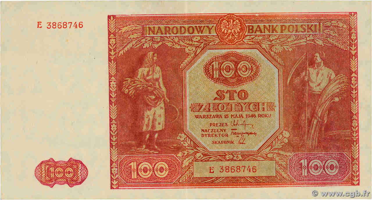 100 Zlotych POLOGNE  1946 P.129 pr.SPL