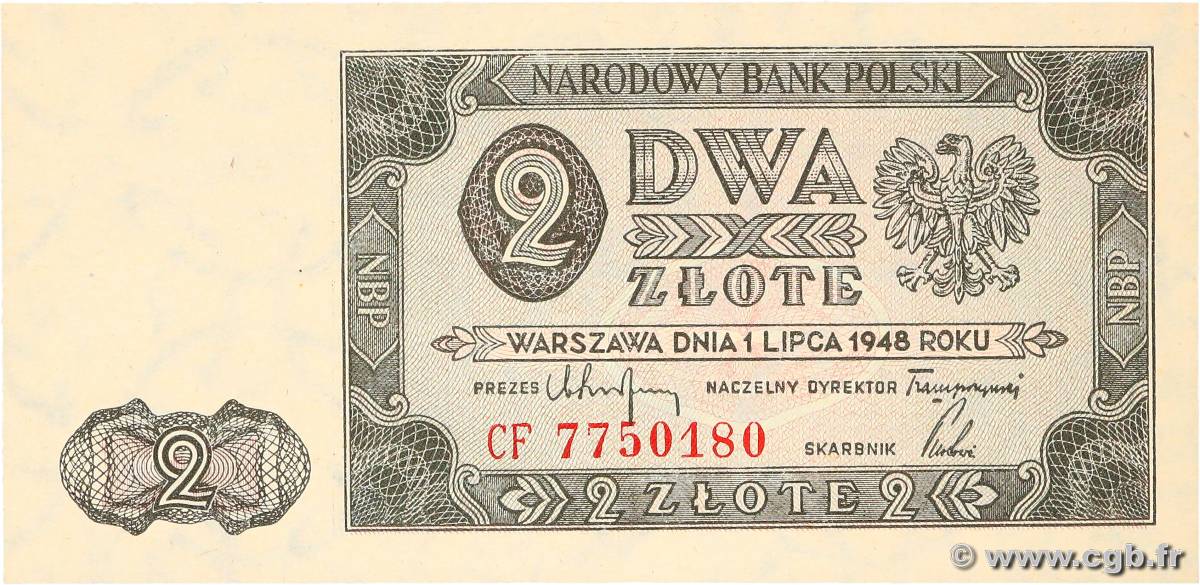 2 Zlote POLAND  1948 P.134 UNC