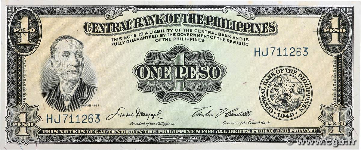 1 Peso PHILIPPINES  1949 P.133d UNC-