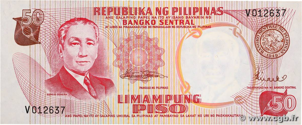 50 Piso FILIPINAS  1969 P.146b SC+