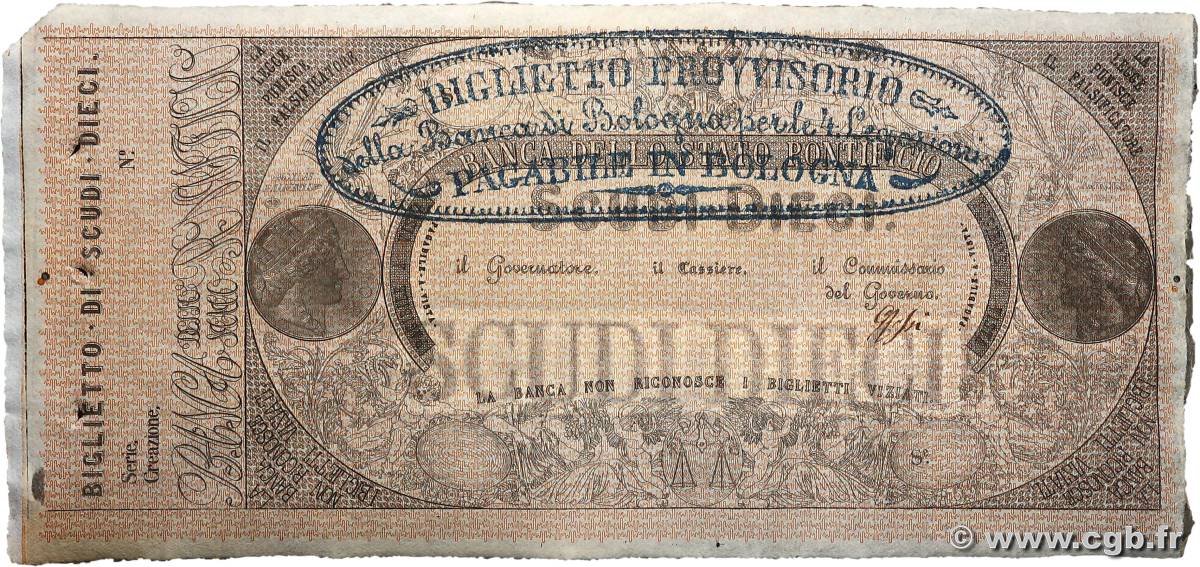 10 Scudi Non émis ITALIEN Bologne 1853 PS.671r VZ