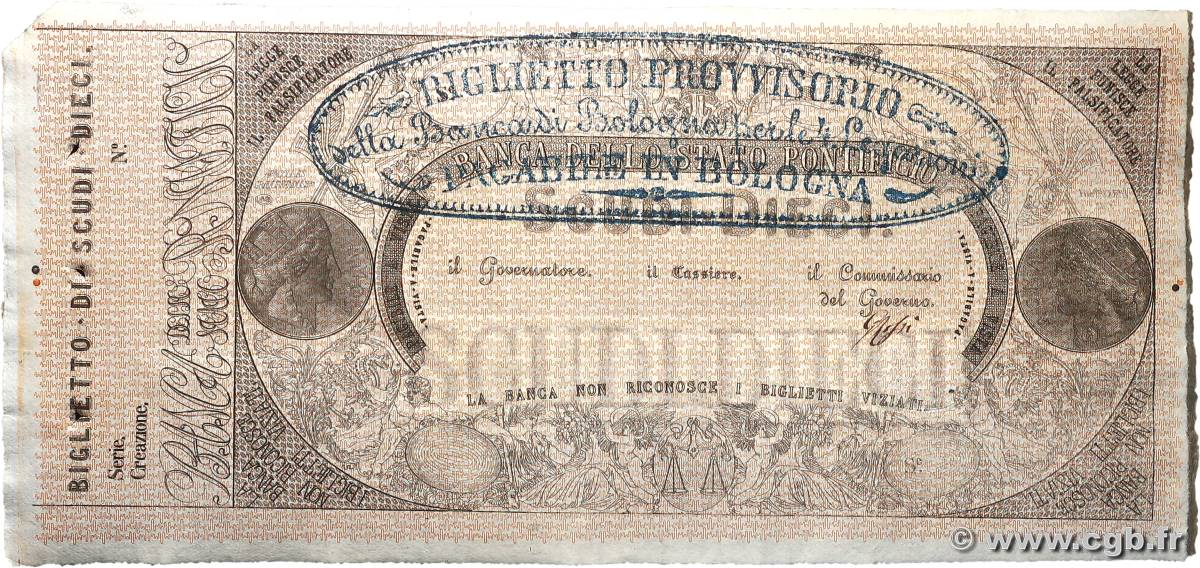 10 Scudi Non émis ITALIE Bologne 1853 PS.671r SUP