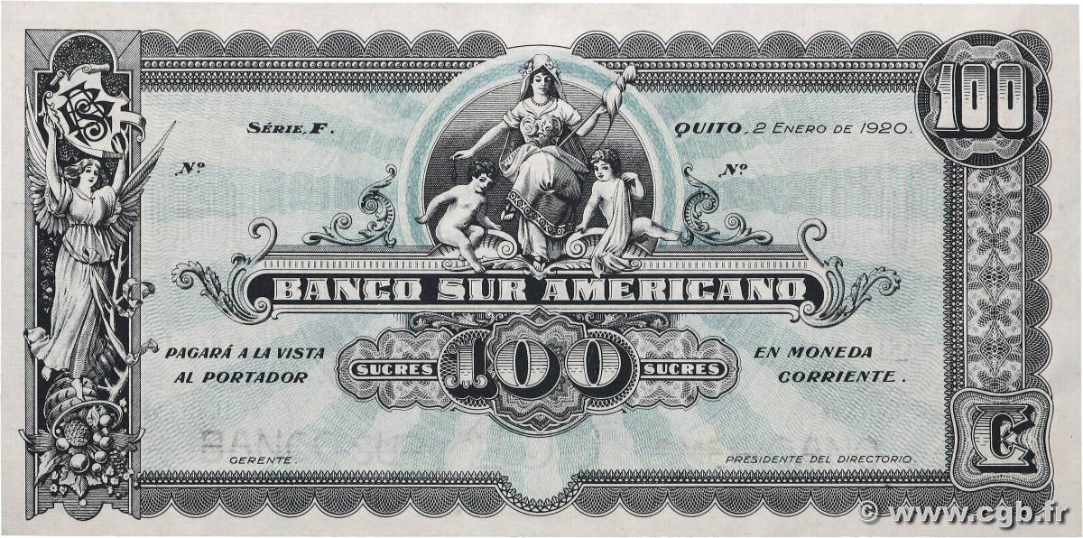 100 Sucres Non émis EKUADOR  1920 PS.254 fST+