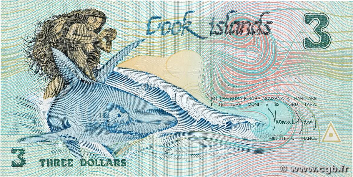 3 Dollars Commémoratif COOK ISLANDS  1992 P.06a UNC