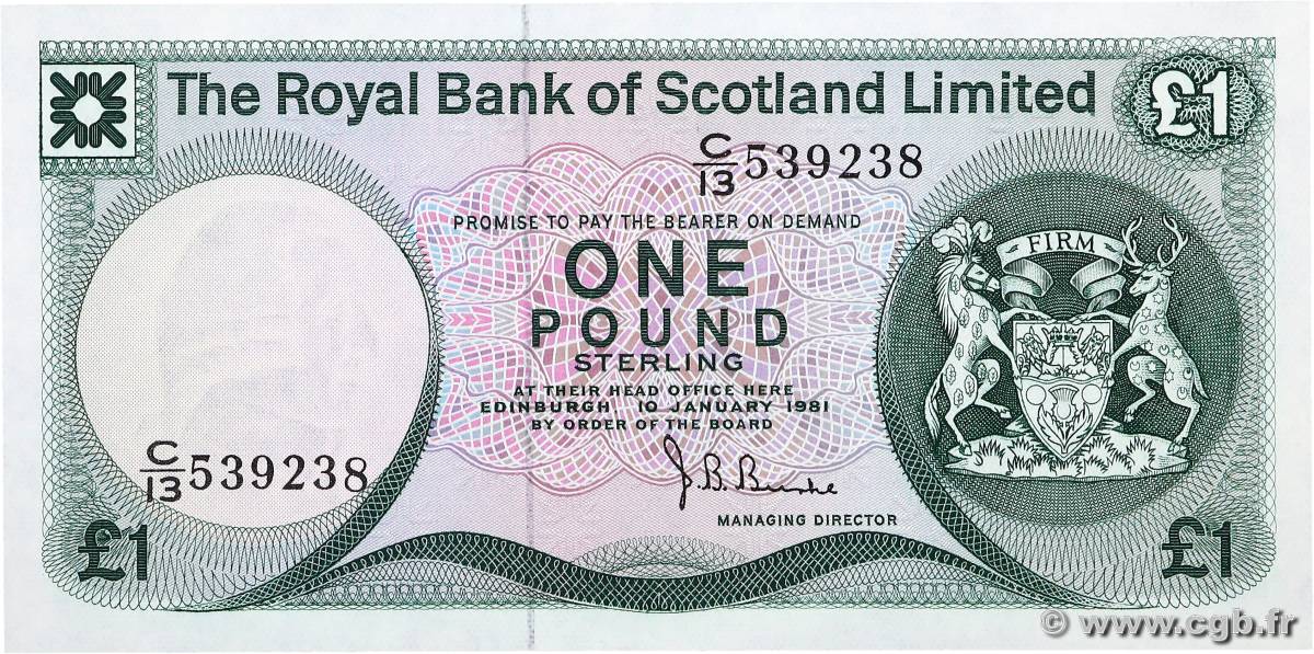 1 Pound SCOTLAND  1981 P.336a q.FDC