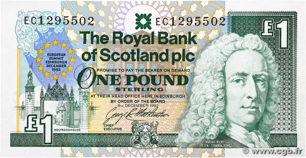 1 Pound Commémoratif SCOTLAND  1992 P.356a UNC-