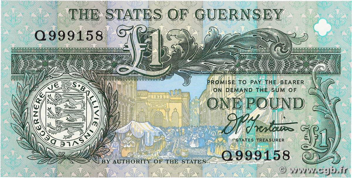 1 Pound GUERNSEY  1991 P.52b UNC