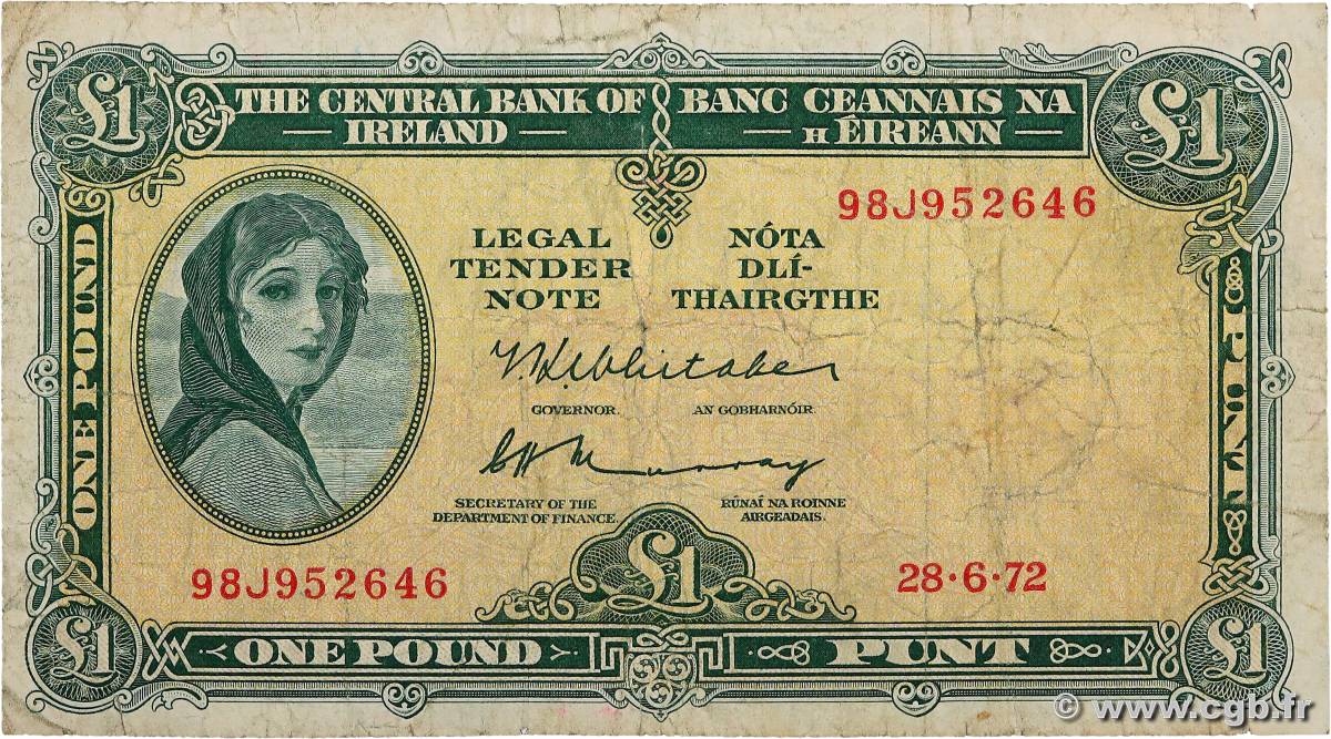 1 Pound IRLANDA  1972 P.064c RC