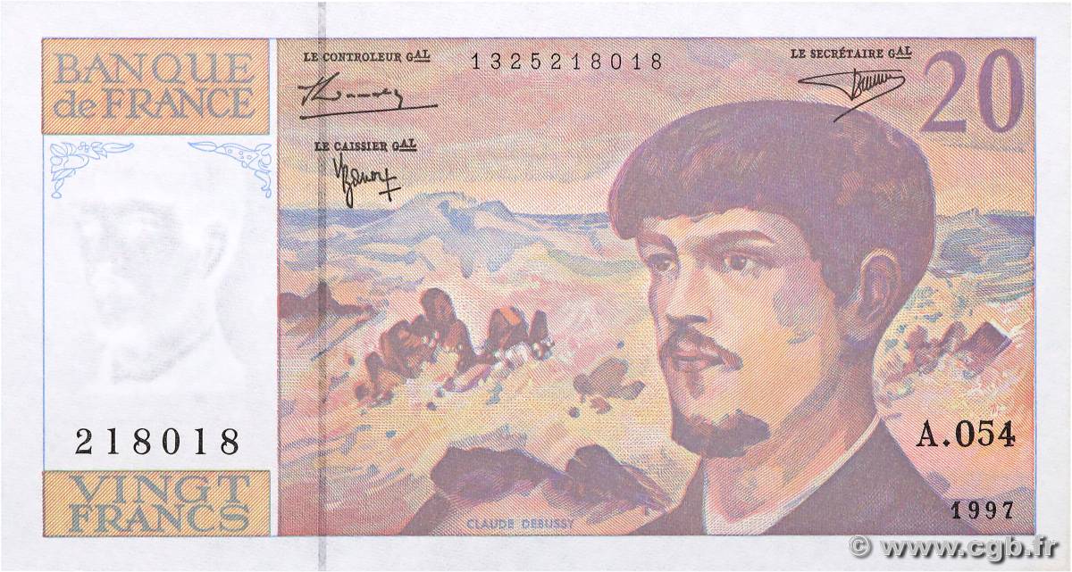 20 Francs DEBUSSY Modifié FRANCE  1997 F.66ter.02A54 NEUF