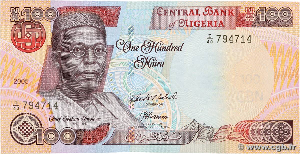 100 Naira NIGERIA  2005 P.28f UNC