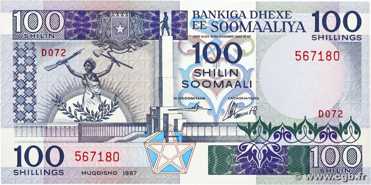 100 Shilin SOMALIA  1987 P.35b FDC