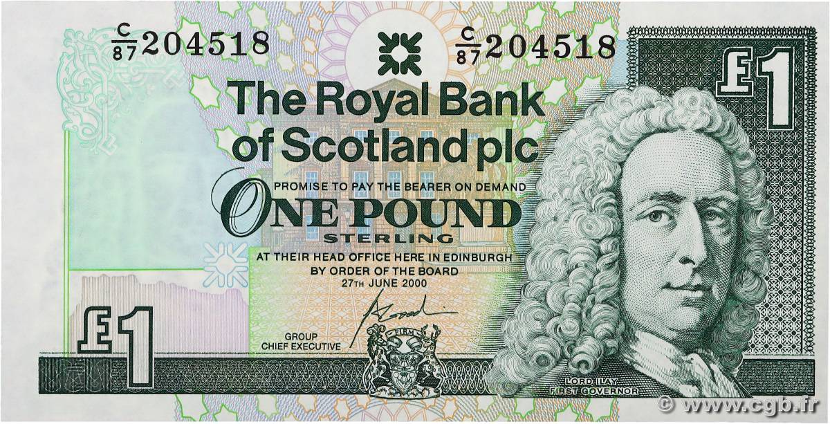 1 Pound SCOTLAND  2000 P.351e FDC