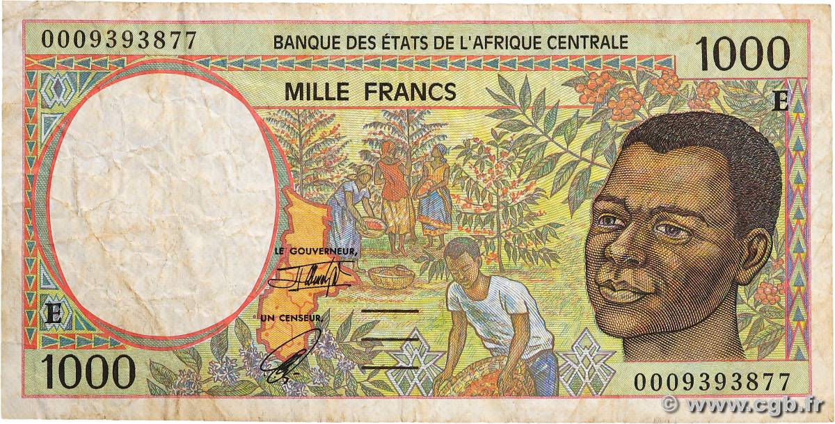 1000 Francs CENTRAL AFRICAN STATES  2000 P.202Eg F