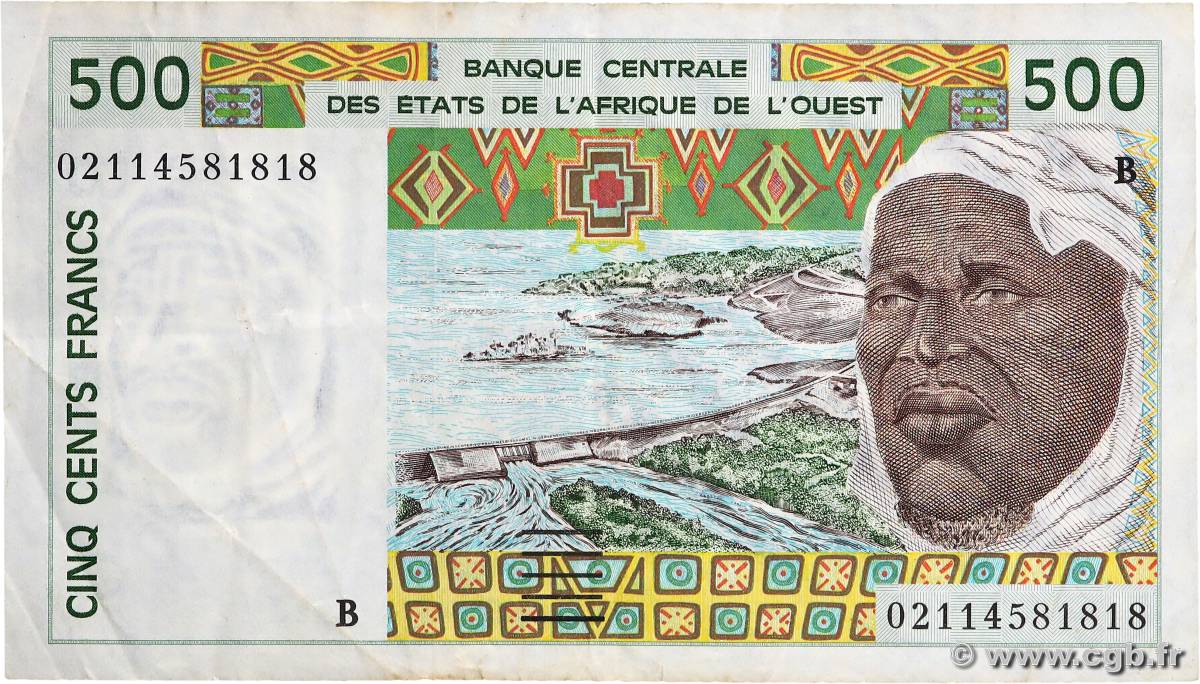 500 Francs WEST AFRICAN STATES  2002 P.210Bn F+