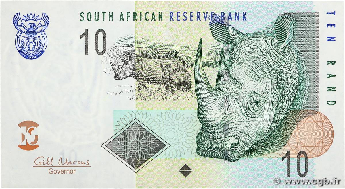 10 Rand SUDÁFRICA  2009 P.128b FDC