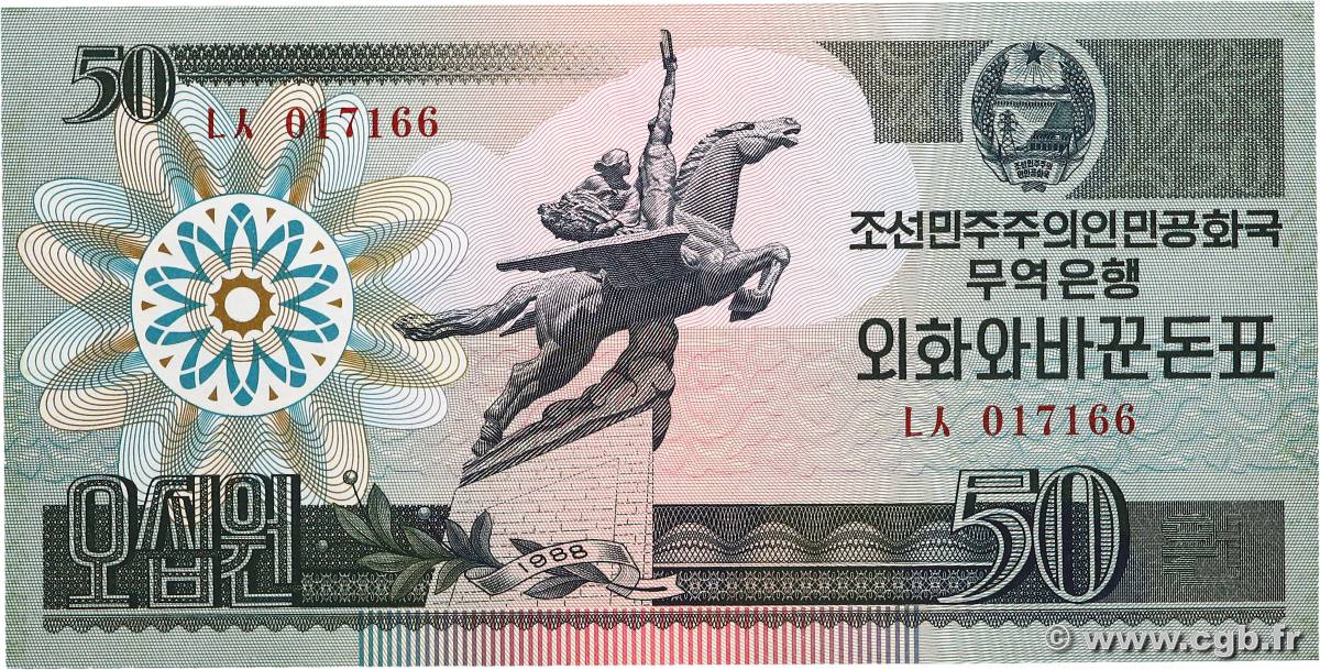 50 Won COREA DEL NORTE  1988 P.30 FDC