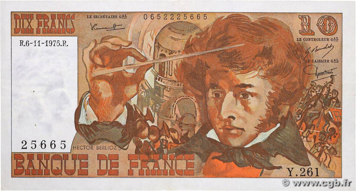 10 Francs BERLIOZ FRANCIA  1975 F.63.14 MBC+