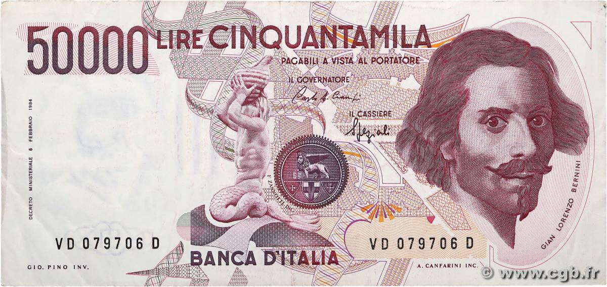 50000 Lire ITALIE  1984 P.113b pr.TTB