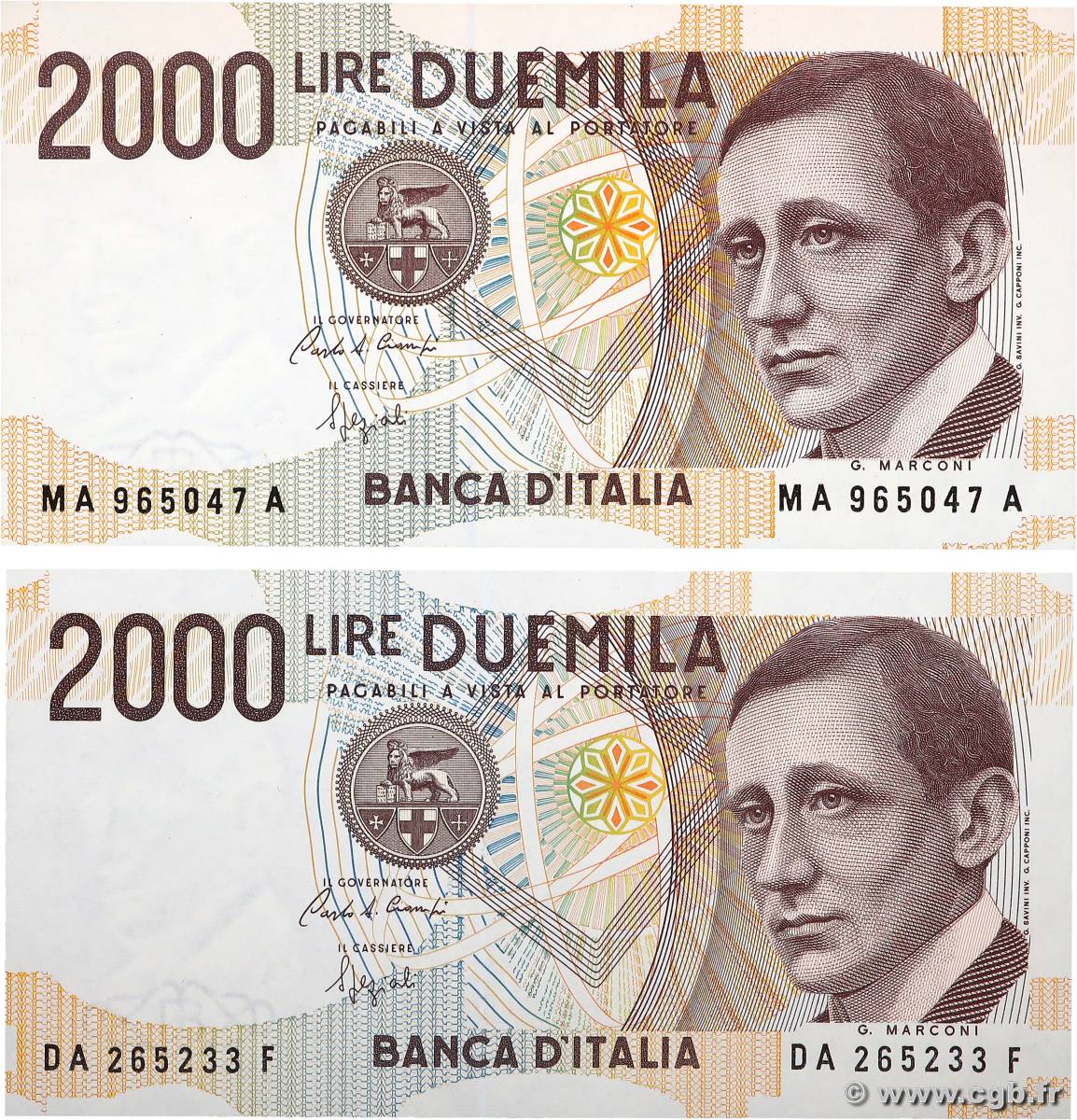 2000 Lire Lot ITALIA  1990 P.115 FDC