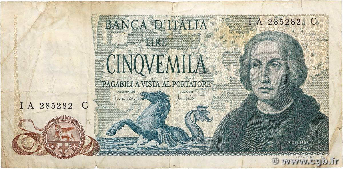 5000 Lire ITALIE  1971 P.102a pr.TB