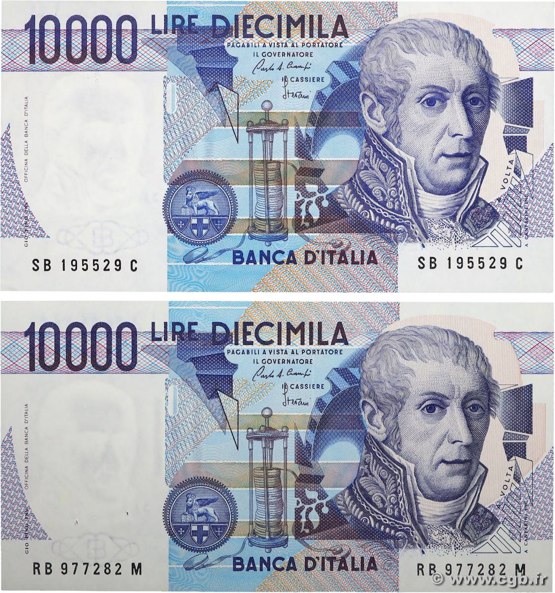 10000 Lire Lot ITALY  1984 P.112a AU+