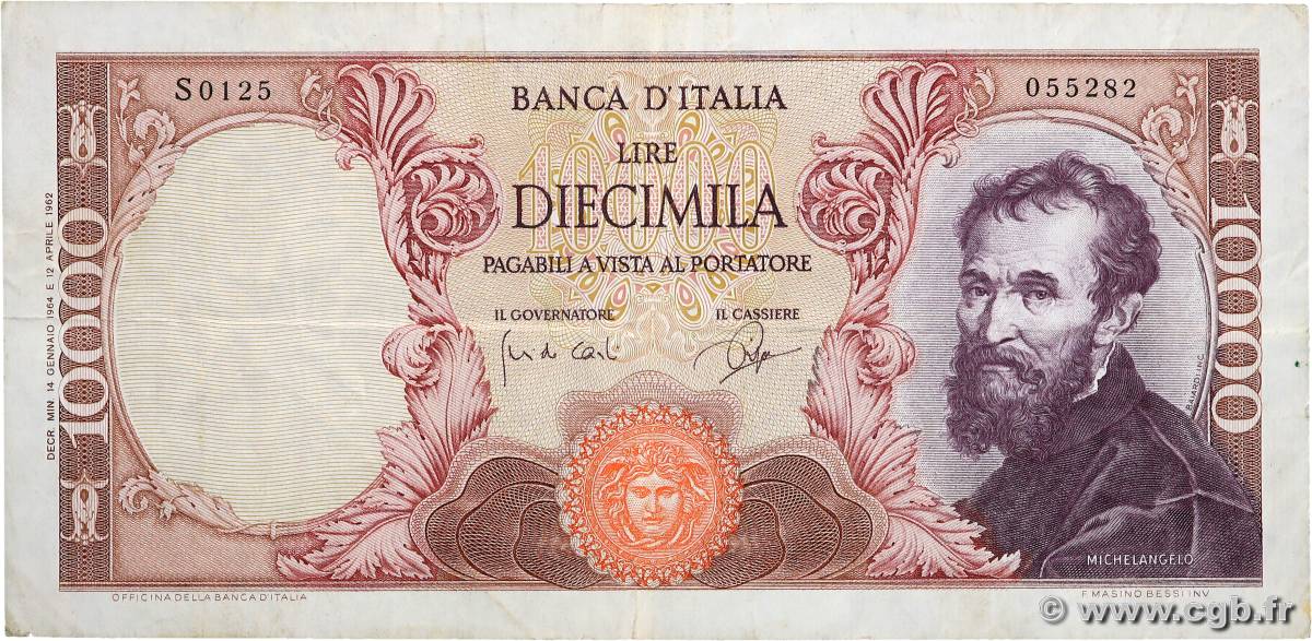 10000 Lire ITALIE  1964 P.097b TB+