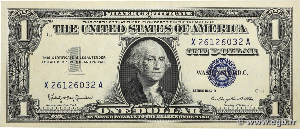 1 Dollar ÉTATS-UNIS D AMÉRIQUE  1957 P.419 SUP