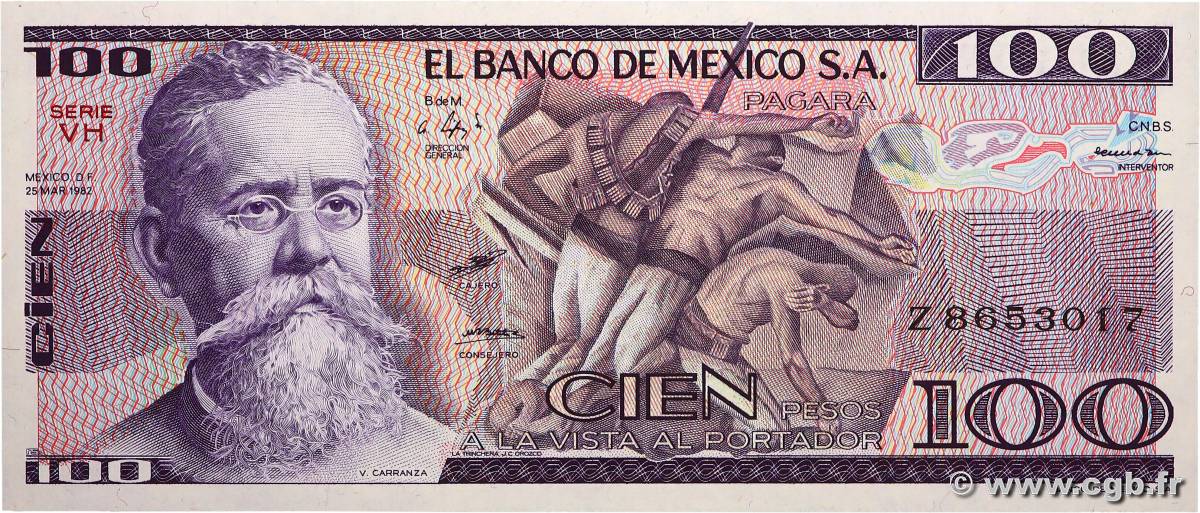 100 Pesos MEXICO  1982 P.074c FDC