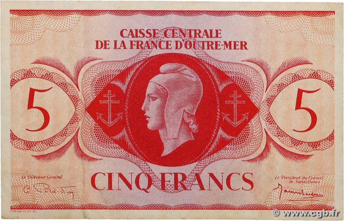 5 Francs AFRIQUE ÉQUATORIALE FRANÇAISE  1943 P.15c MBC