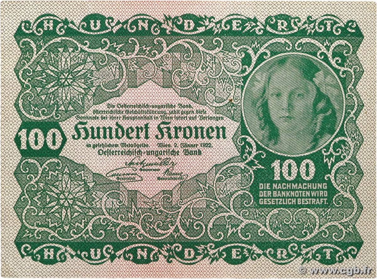 100 Kronen AUTRICHE  1922 P.077 SUP+