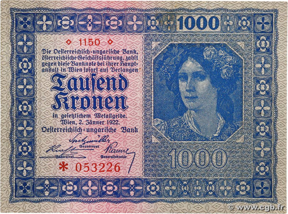 1000 Kronen AUTRICHE  1922 P.078 SUP+