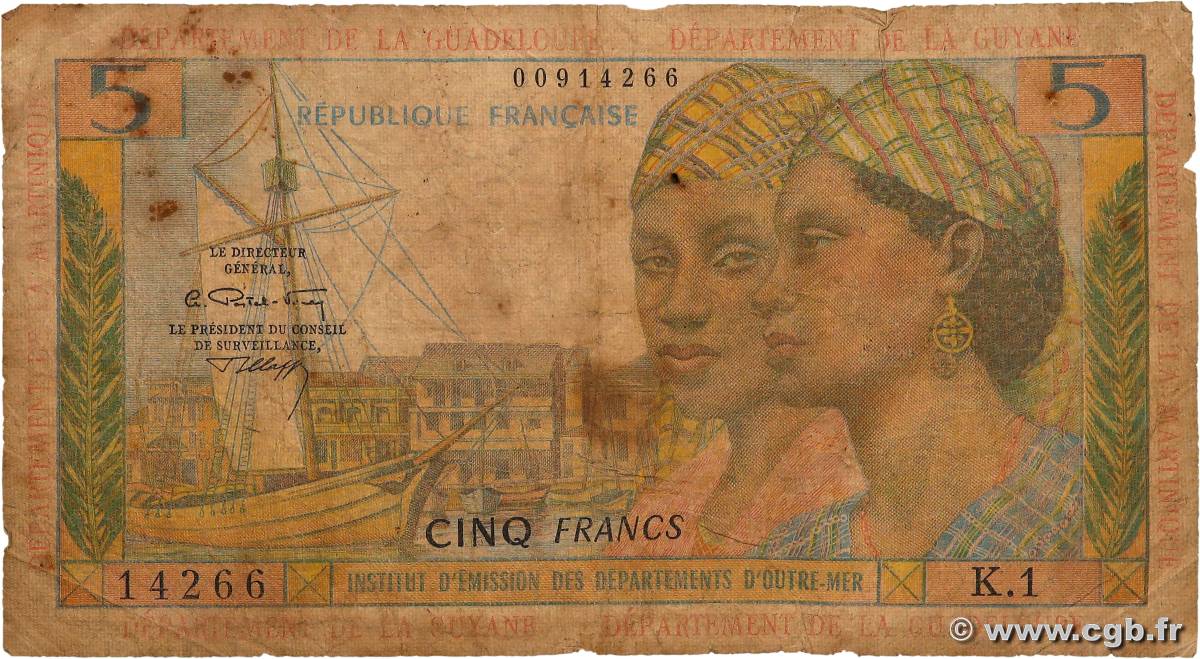 5 Francs FRENCH ANTILLES  1964 P.07b GE