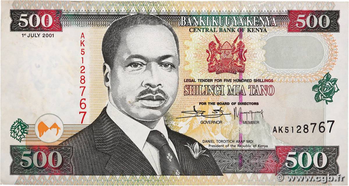 500 Shillings KENIA  2001 P.39e SS