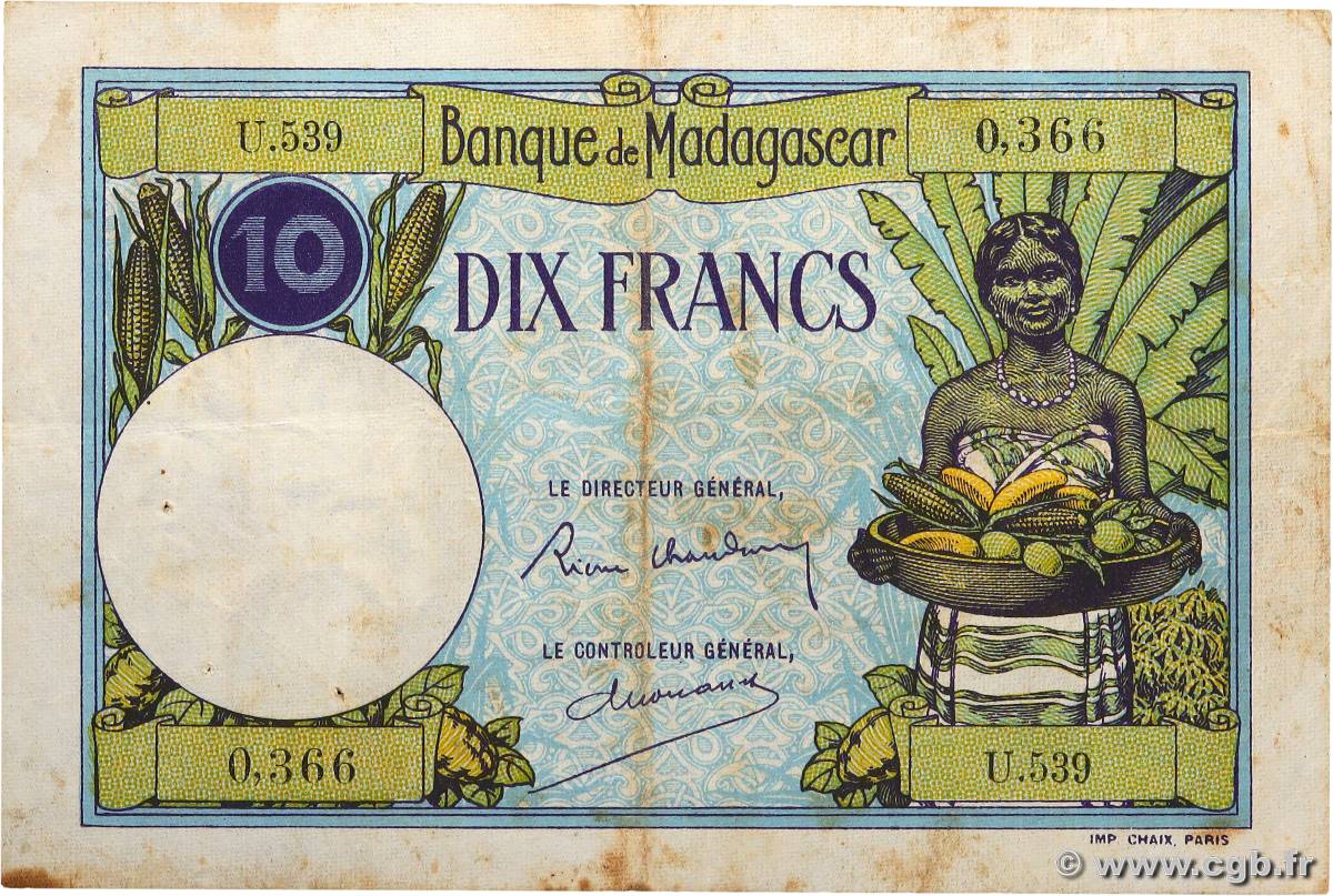 10 Francs MADAGASKAR  1948 P.036 S