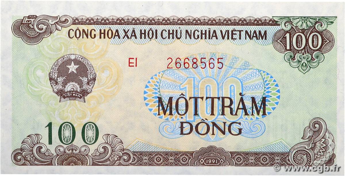 100 Dong VIET NAM  1991 P.105b UNC