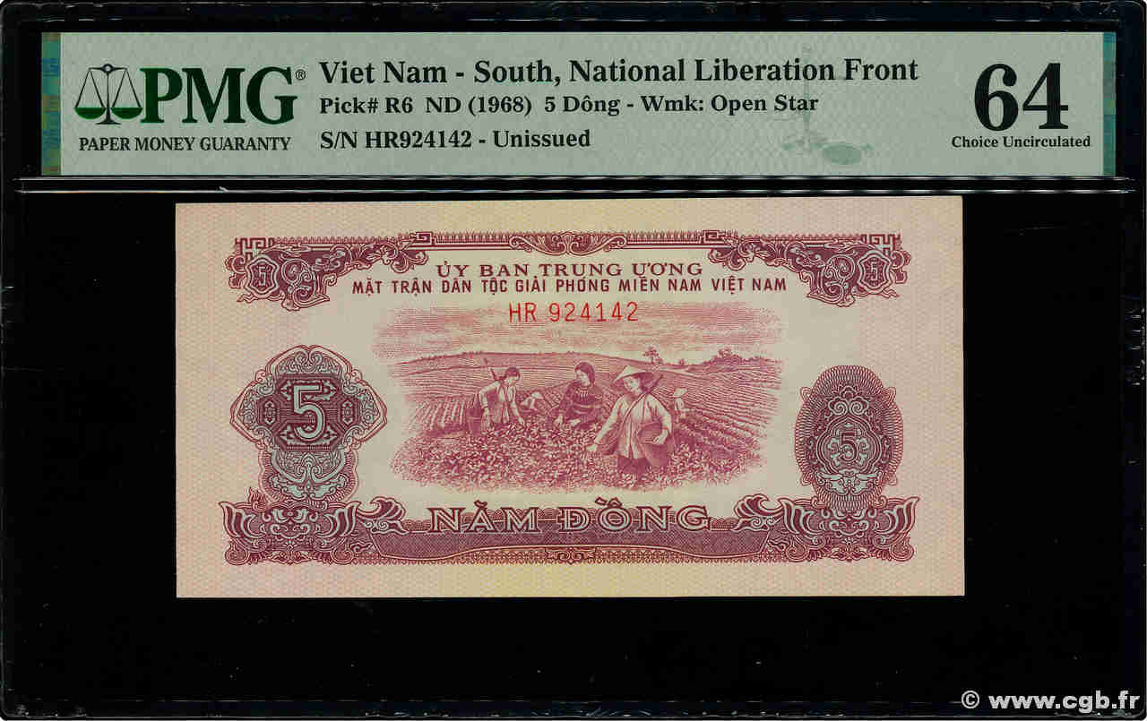 5 Dong VIETNAM DEL SUR  1963 P.R6 SC+