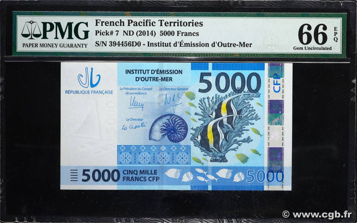 5000 Francs CFP FRENCH PACIFIC TERRITORIES  2014 P.07 UNC