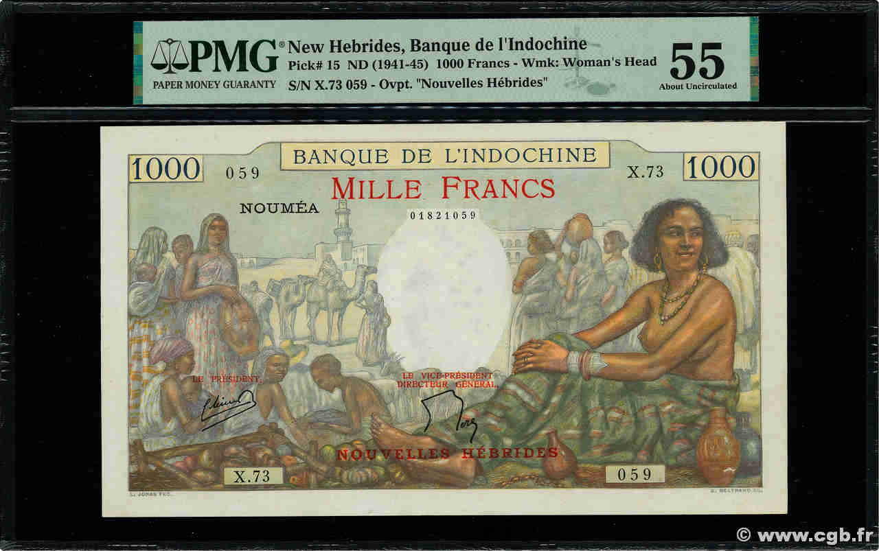 1000 Francs NEW HEBRIDES  1941 P.15 AU