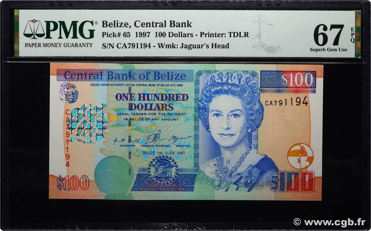 100 Dollars BELIZE  1997 P.65 UNC