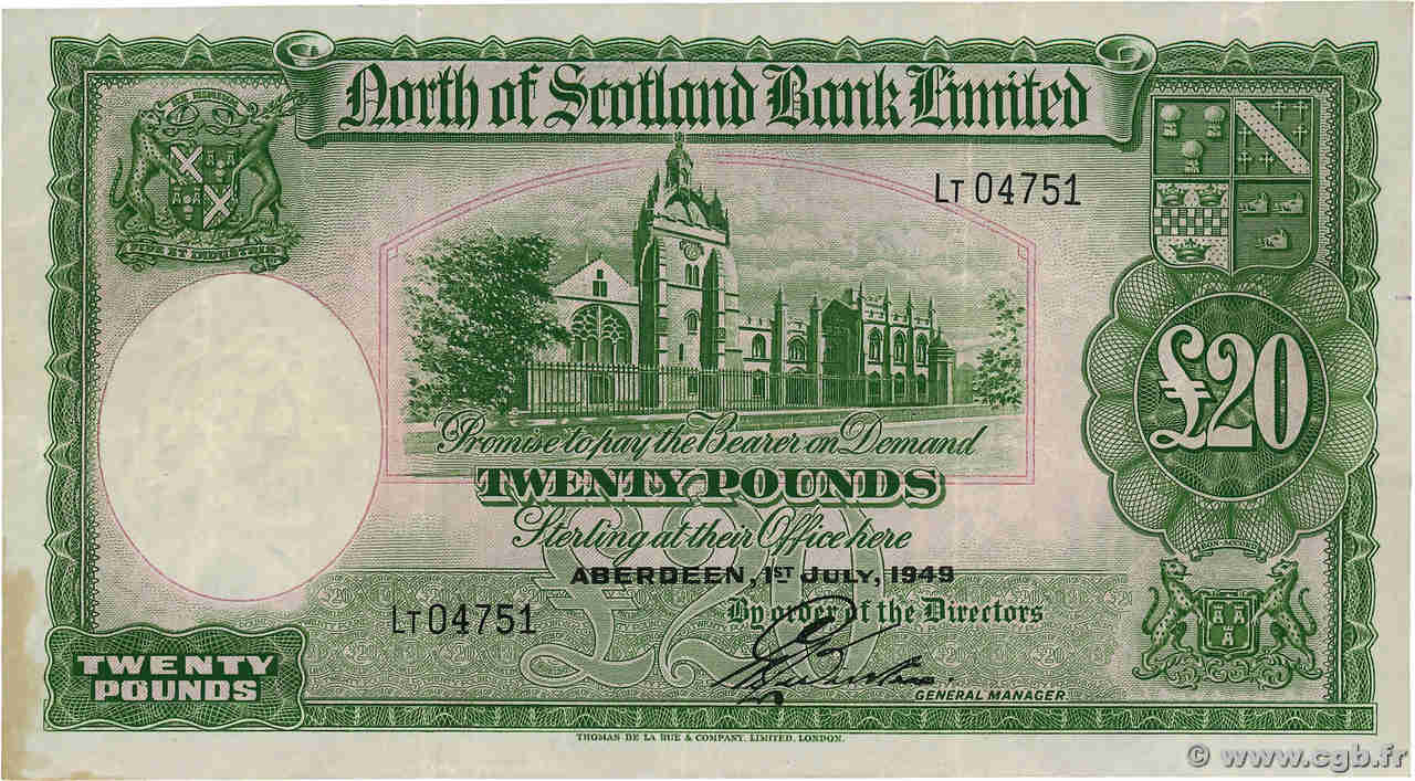 20 Pounds SCOTLAND  1949 PS.645 q.BB