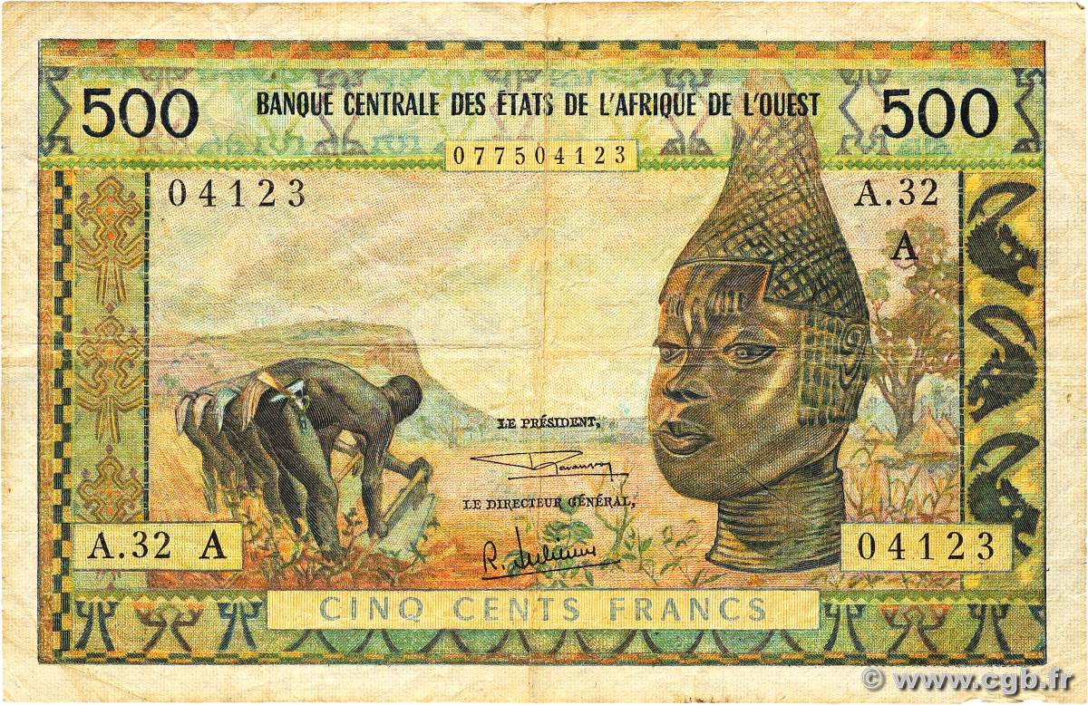 500 Francs WEST AFRICAN STATES  1959 P.102Ag F-