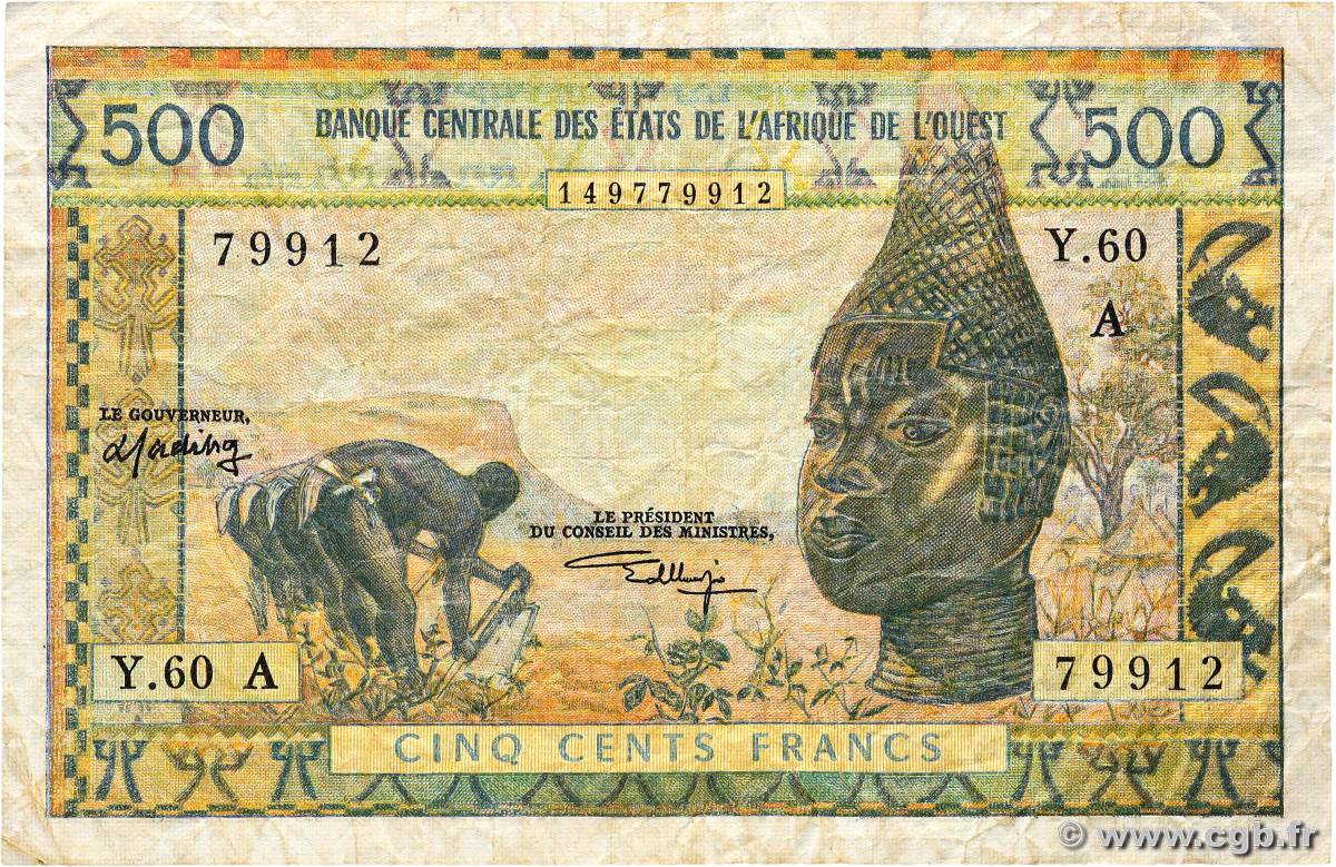 500 Francs WEST AFRICAN STATES  1970 P.102Ak F