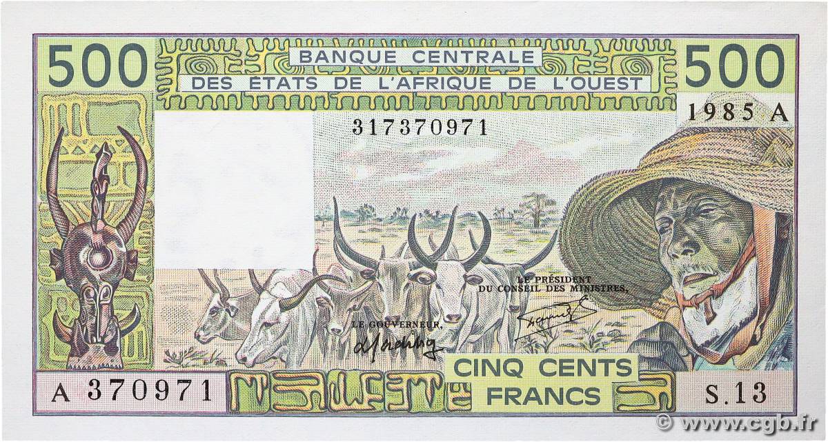 500 Francs WEST AFRICAN STATES  1985 P.106Ai AU