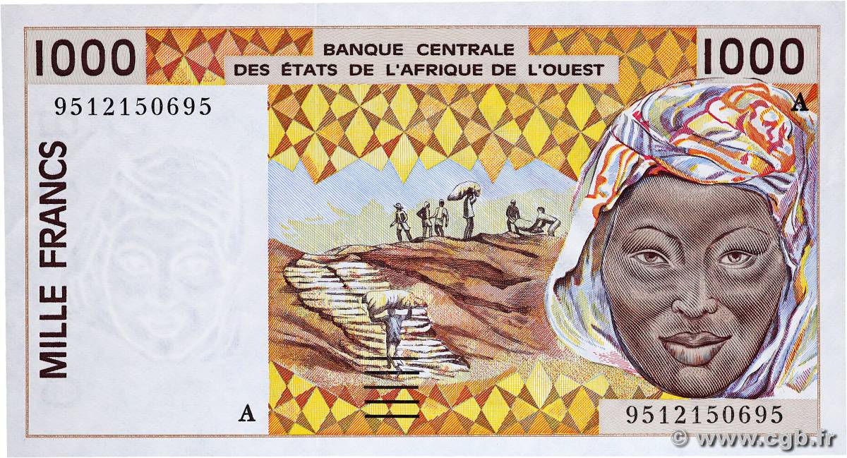 1000 Francs ÉTATS DE L AFRIQUE DE L OUEST  1995 P.111Ae SPL