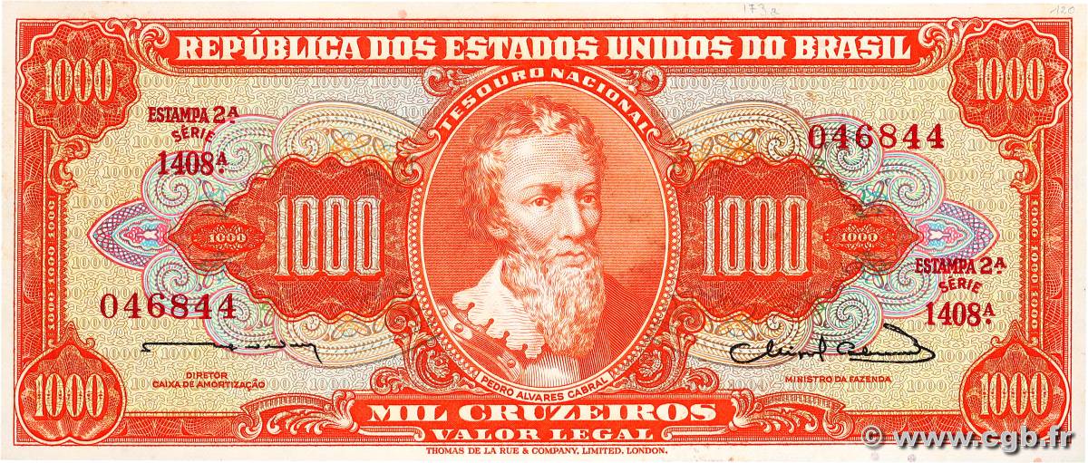 1000 Cruzeiros BRASILE  1963 P.181 FDC