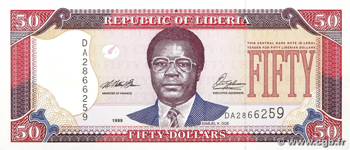 50 Dollars LIBERIA  1999 P.24 FDC