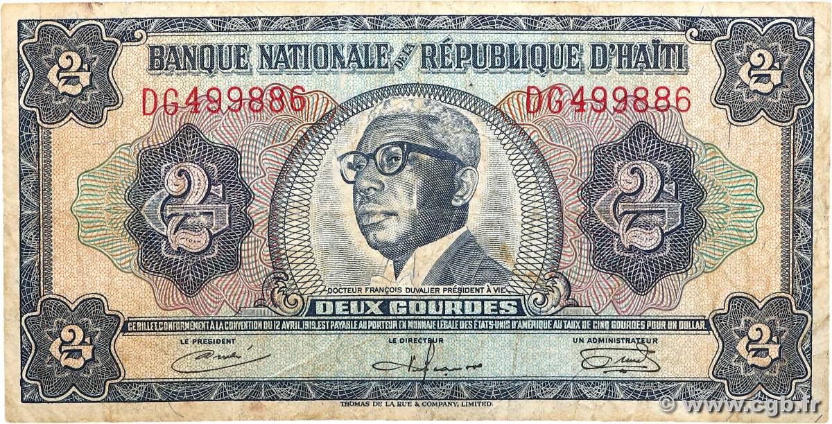 2 Gourdes HAÏTI  1967 P.197 F+