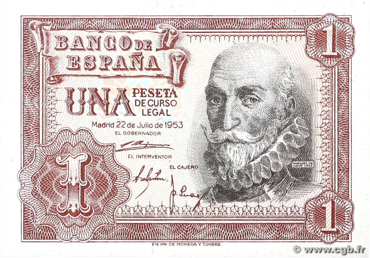1 Peseta ESPAÑA  1953 P.144 FDC