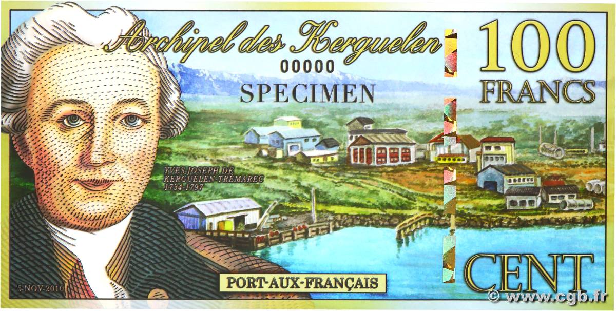 100 Francs Spécimen KERGUELEN  2010  NEUF
