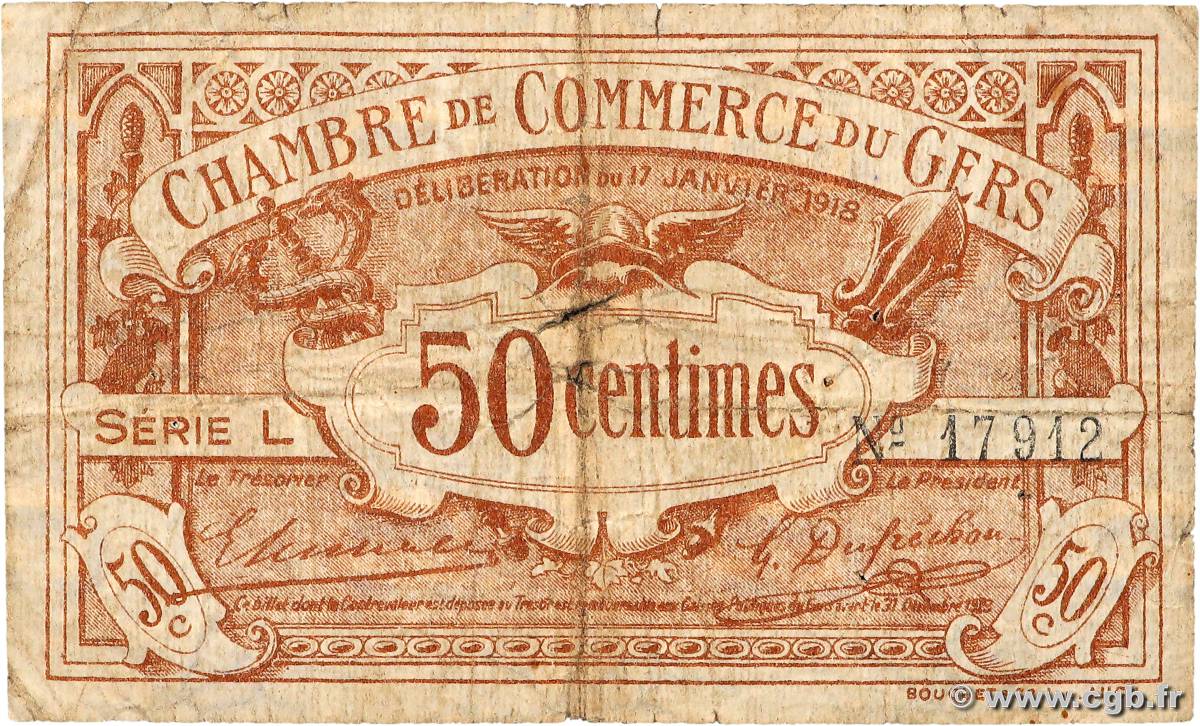 50 Centimes FRANCE regionalism and various Auch 1918 JP.015.11 VG